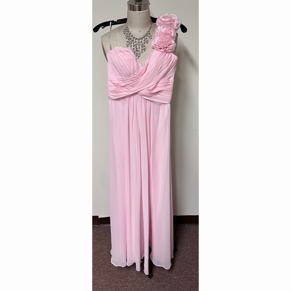 BARI Jay One Shoulder Pink Dress - Picture 1 of 4